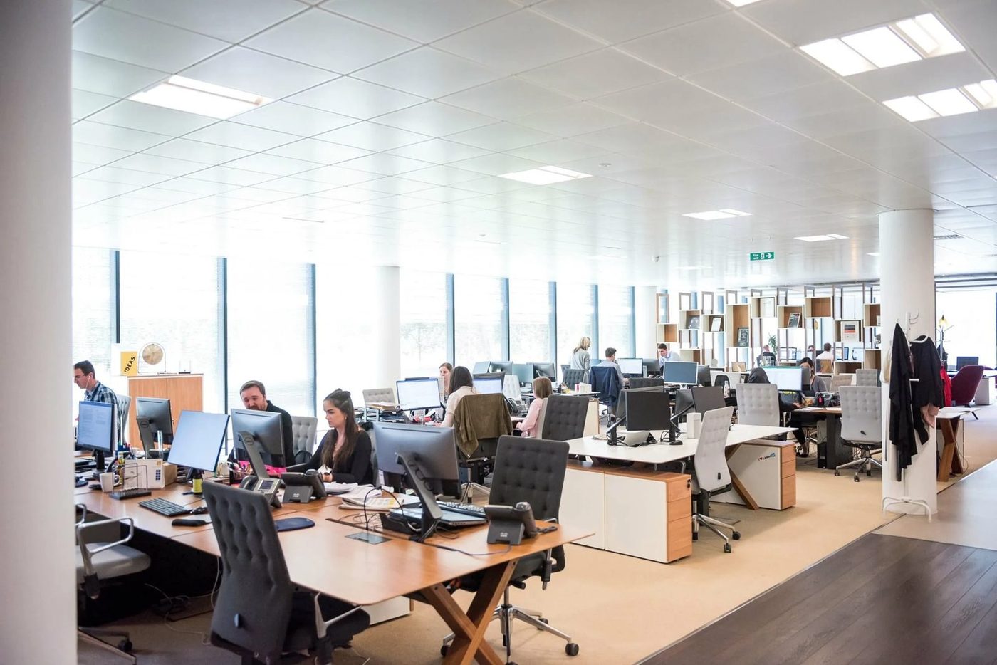 Open-plan office as recorded